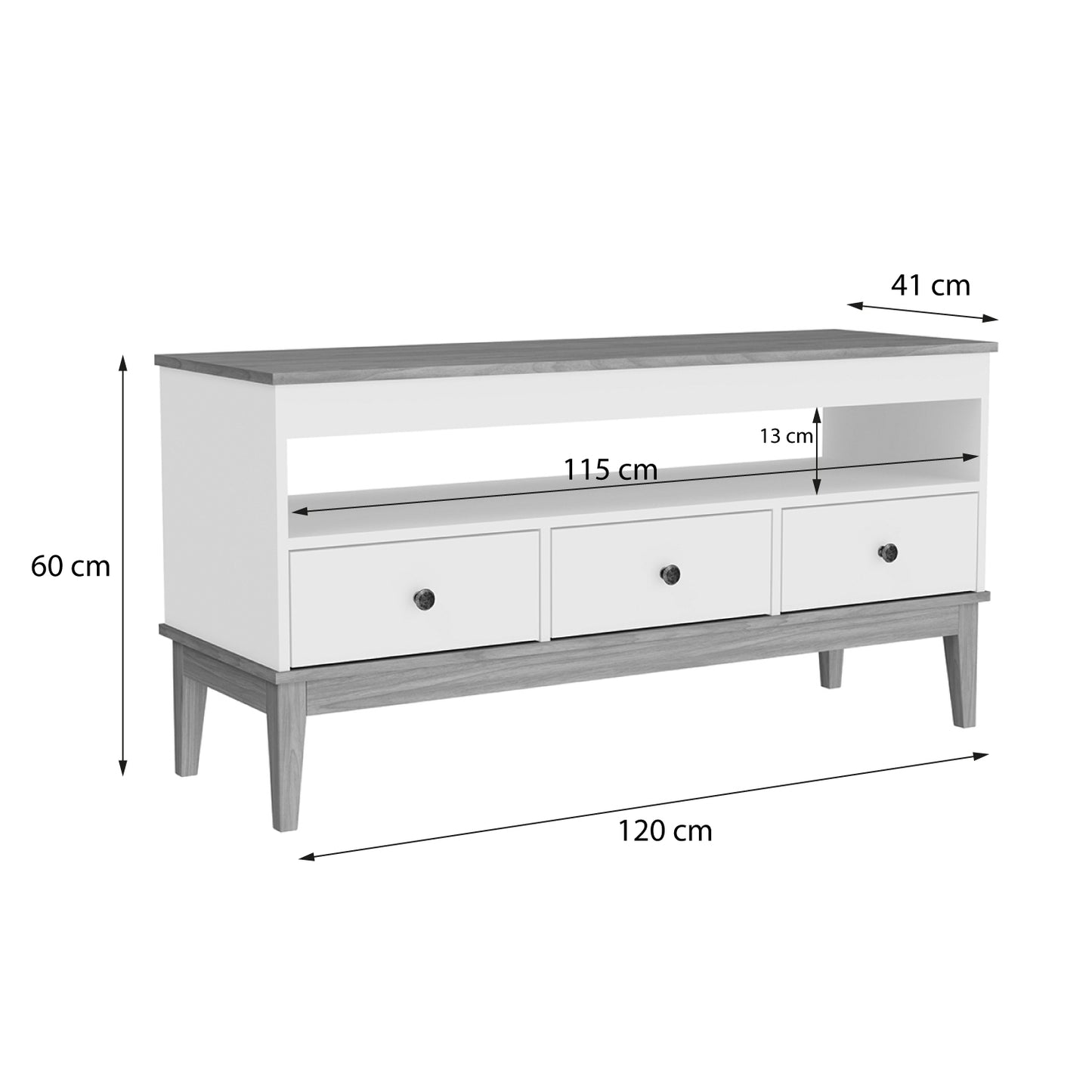 Rack Tv 50" Colonial Miel Blanco