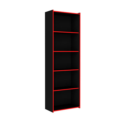 Estante Gamer 5 nichos Hoga Negro Rojo