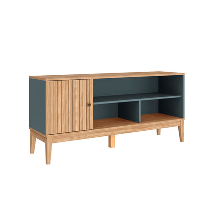 Rack Tv 55" 1 puerta Hoga Miel Petóleo Ripado