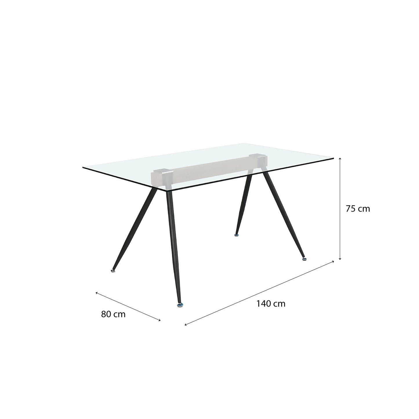 Mesa de Comedor New Steel Vidrio