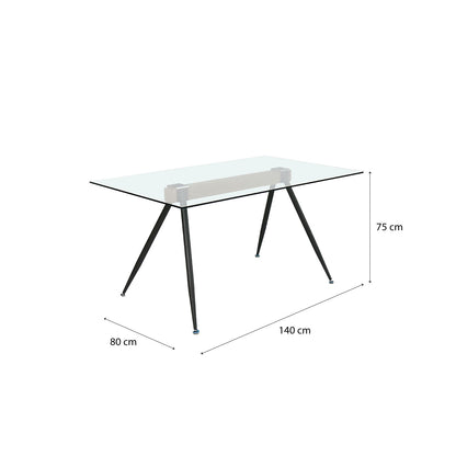 Mesa de Comedor New Steel Vidrio