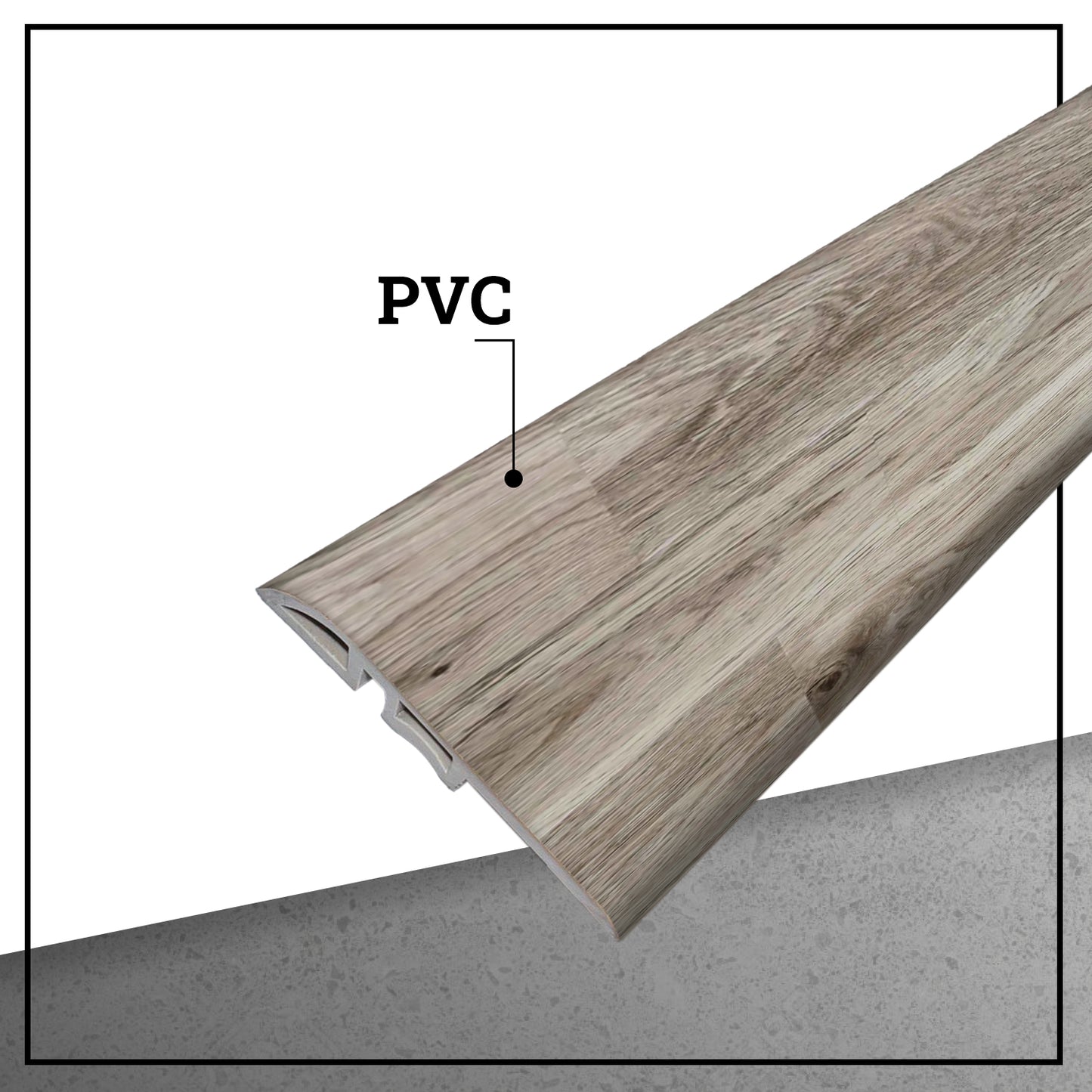 Cubrejunta Reductor Pvc Hoga 2Mt x 45mm Rústico Haya