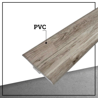 Moldura T Pvc Hoga 2Mt x 45mm Rústico Haya