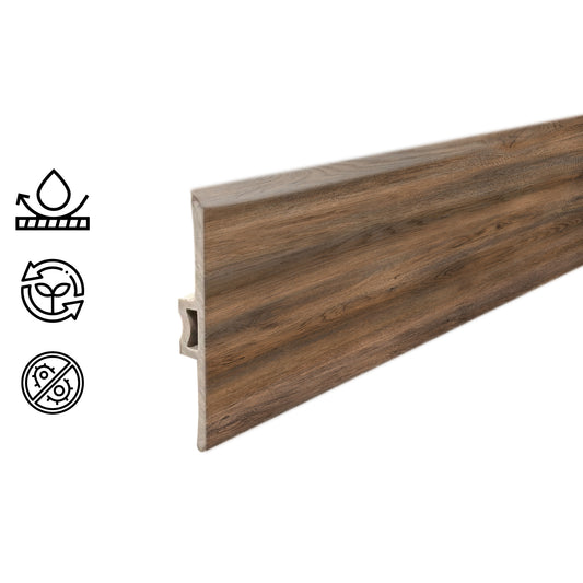 Moldura T PVC HOGA 2mt x 45mm Tabaco