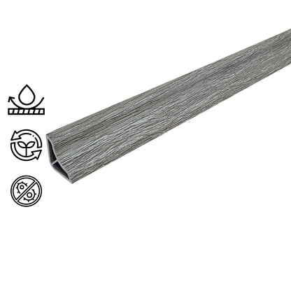 Pack 5 Unidades Cuarto Rodón Concavo 2mt Gris Oak