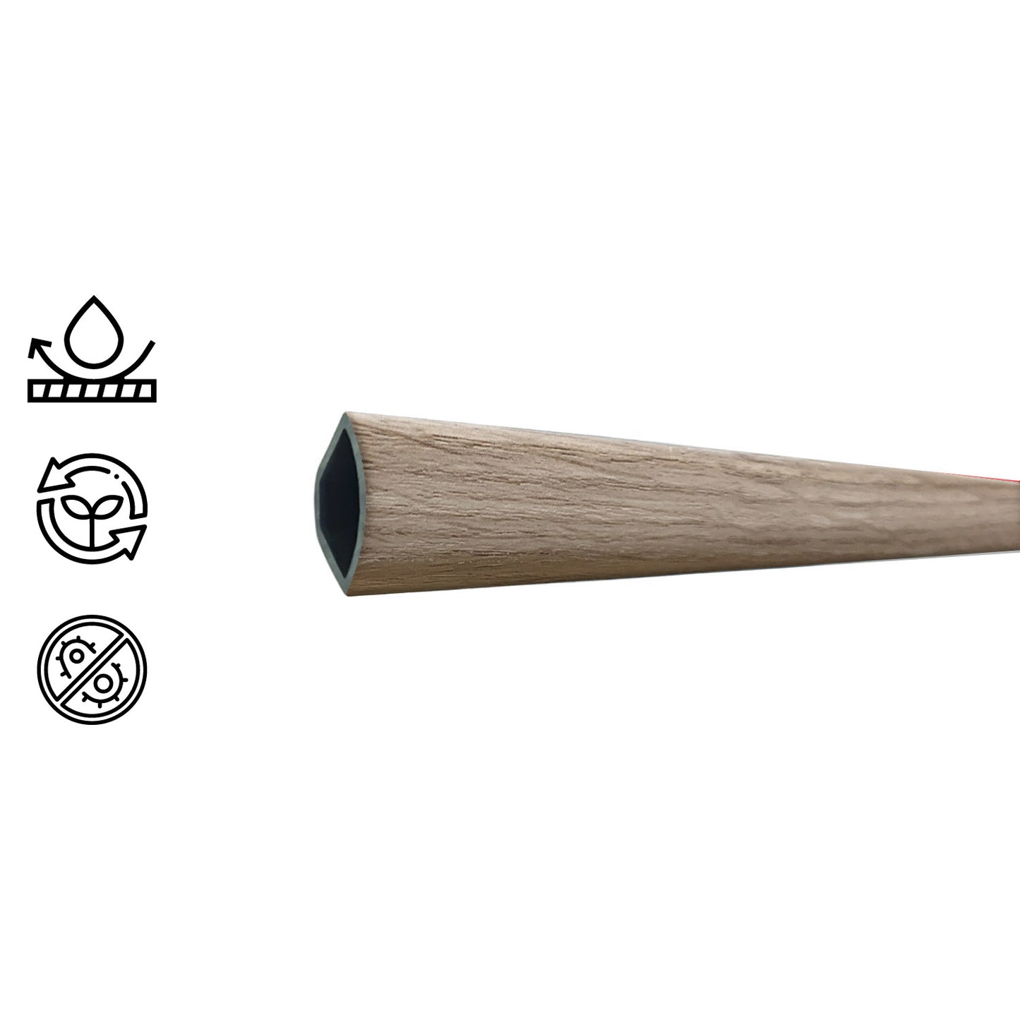Pack 5 Unidades Cuarto Rodón PVC 2mt x 19mm Roble Suave