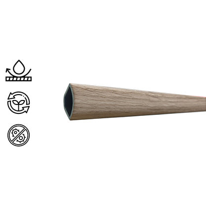 Pack 5 Unidades Cuarto Rodón PVC 2mt x 19mm Roble Suave