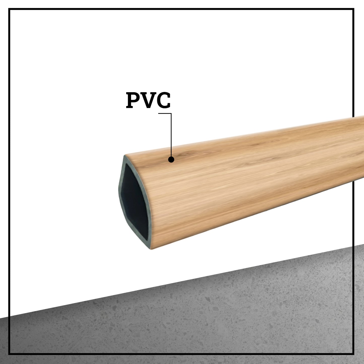 Pack 5 Unidades Cuarto Rodón PVC 2mt x 45mm Roble Suave