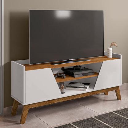 Rack Tv 55" Milao Blanco Invierno Natural
