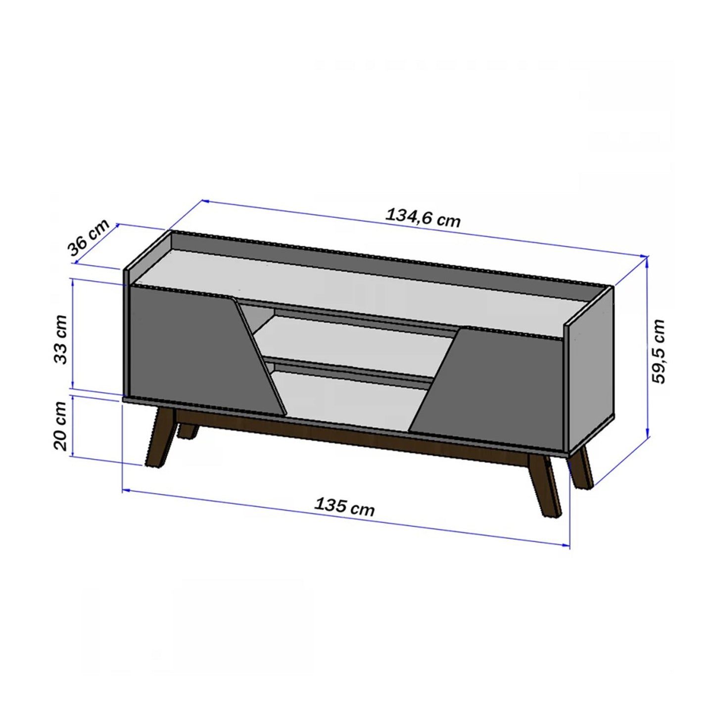 Rack Tv 55" Milao Negro Natural