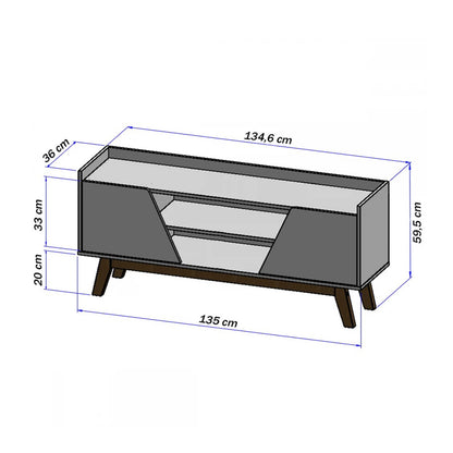 Rack Tv 55" Milao Negro Natural