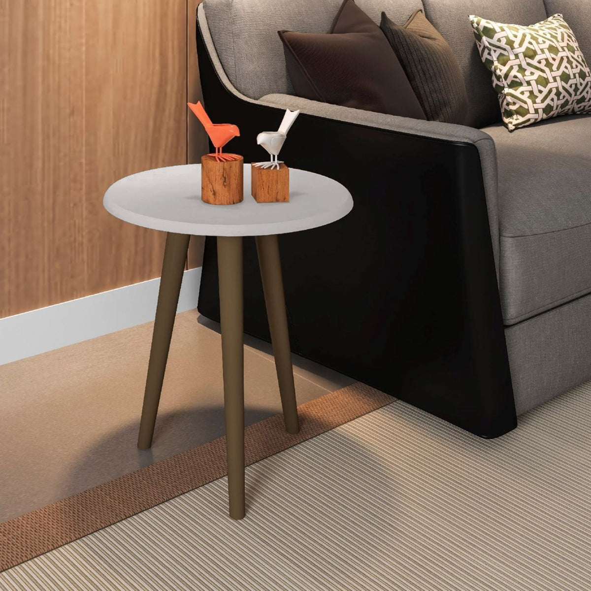 Mesa Lateral Brilha Gris Claro