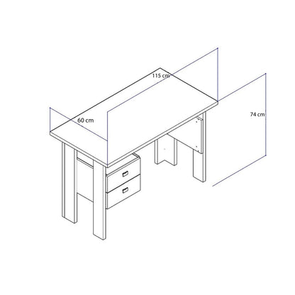 Escritorio Basil 2 Cajones Rústico
