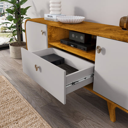 Rack Tv 55" Hoga Noronha Natural Blanco Invierno