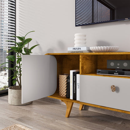 Rack Tv 55" Hoga Noronha Natural Blanco Invierno