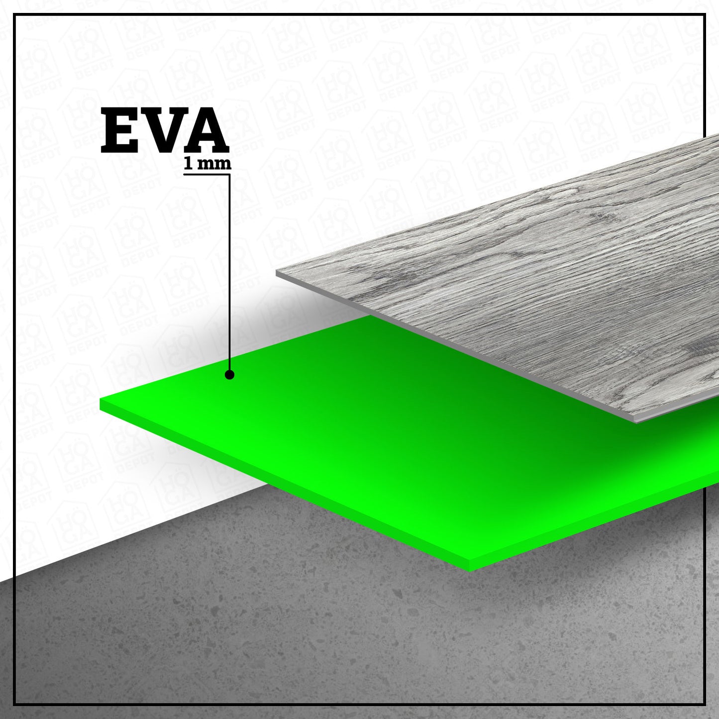 Piso Flotante Vinílico Spc Click 3.5+1mm Eva 2.23Mt2 Gris Oak