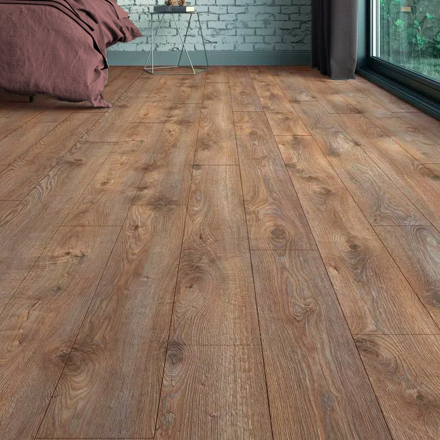 Piso Flotante Vinílico Spc Click 4+1mm Eva 2,23 Mt2 Tabaco