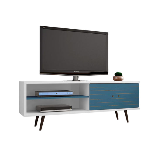 Rack Tv 70" Onix Blanco Azul