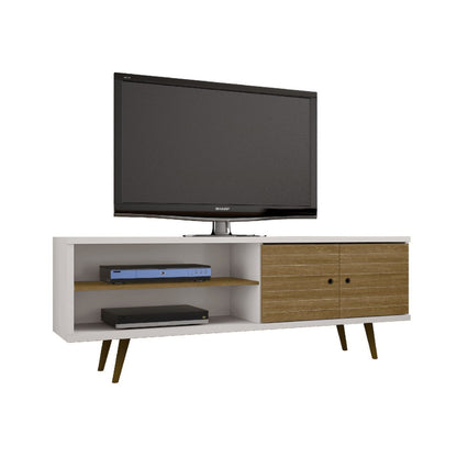 Rack Tv 70" Onix Blanco Invierno Canela