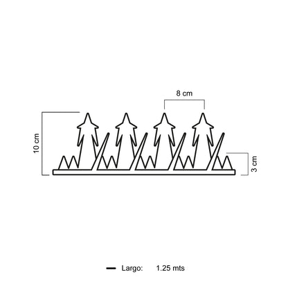 Pack 10 Punta Reja Tiburón Estrella Grande 10 Cm x Largo 1.25 Mts Galvanizada