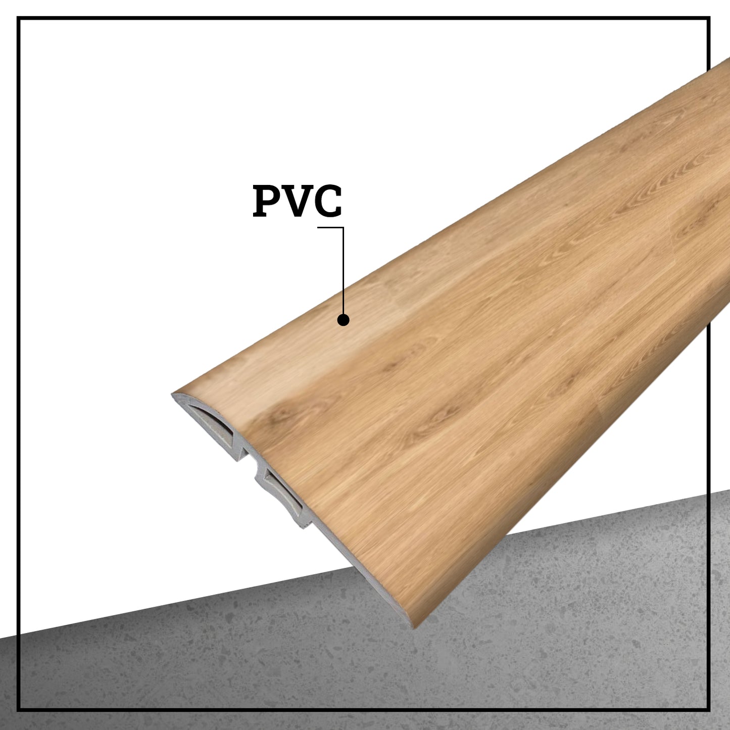 Pack 5 Unidades Cubrejunta Reductor PVC 2mt x 45mm Roble Suave