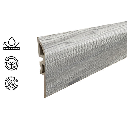 Pack 5 Unidades Cubrejunta Reductor PVC 2mt x 45mm Gris Oak