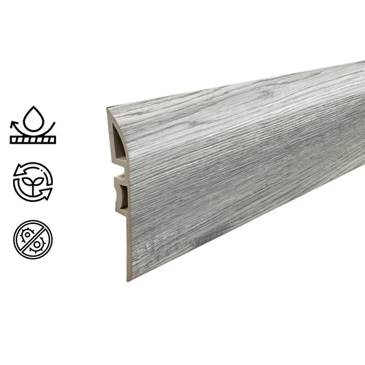 Pack 5 Unidades Cubrejunta Reductor PVC 2mt x 45mm Gris Oak