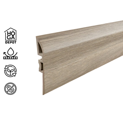 Pack 5 Unidades Cubrejunta Reductor PVC 2mt x 45mm Gris Oak