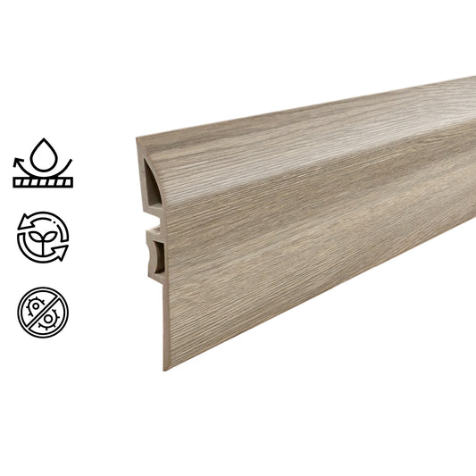 Pack 5 Unidades Cubrejunta Reductor PVC 2mt x 45mm Gris Oak