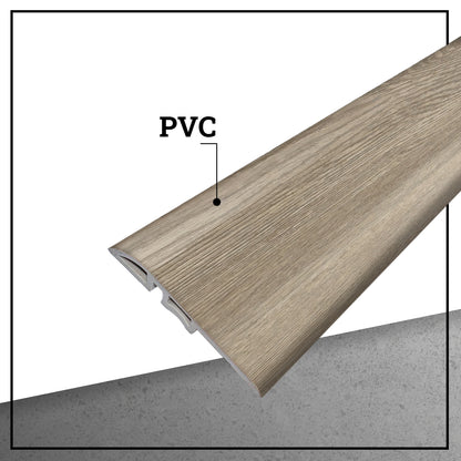 Pack 5 Unidades Cubrejunta Reductor PVC 2mt x 45mm Gris Oak