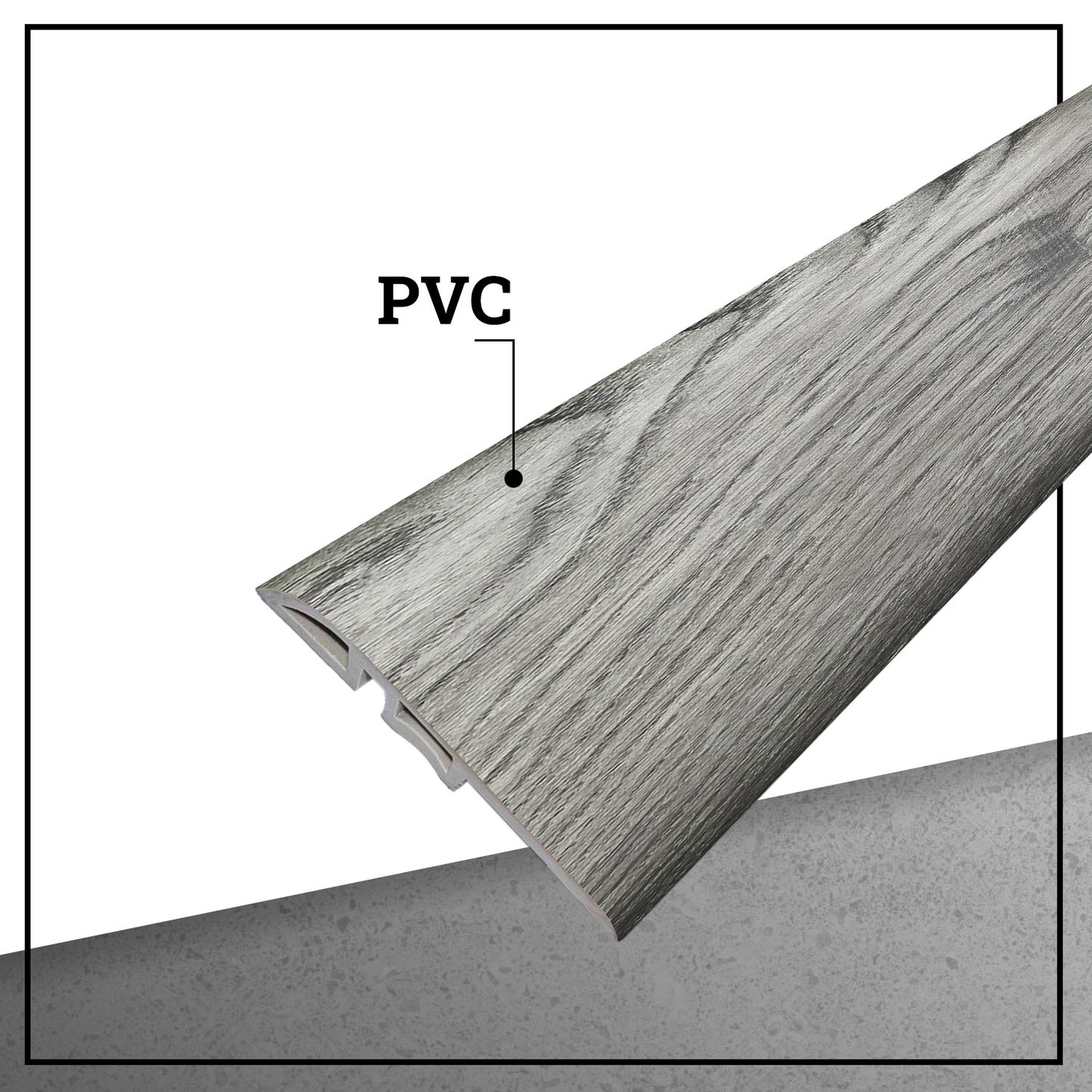 Pack 5 Unidades Cubrejunta Reductor PVC 2mt x 45mm Gris Oak