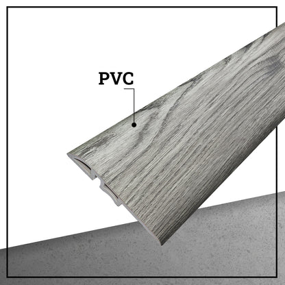 Pack 5 Unidades Cubrejunta Reductor PVC 2mt x 45mm Gris Oak