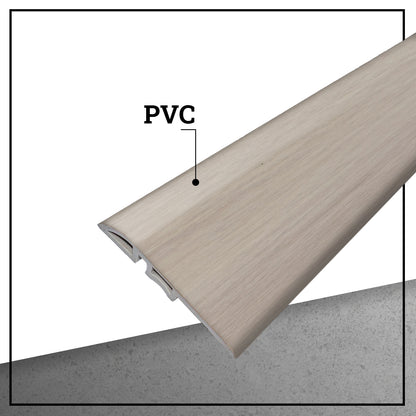 Pack 5 Unidades Cubrejunta Reductor PVC 2mt x 45mm Blanco