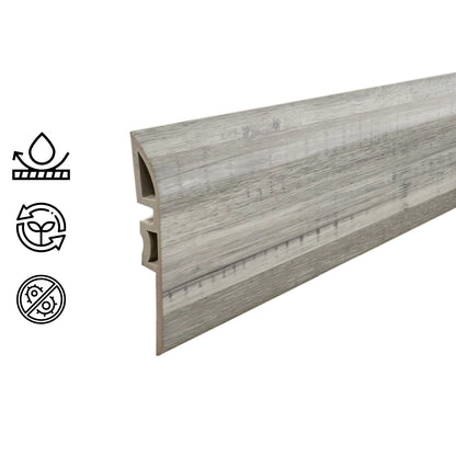 Cubrejunta Reductor Pvc Hoga 2Mt x 45mm Gris Absoluto