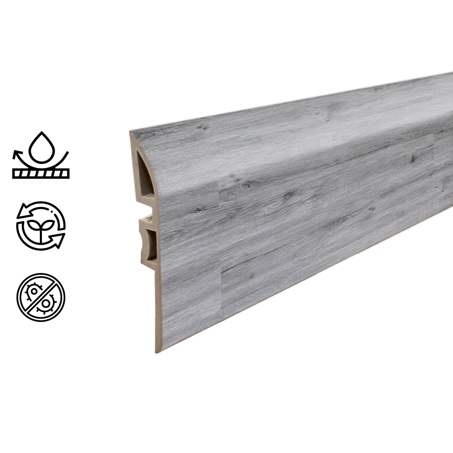 Cubrejunta Reductor PVC HOGA 2mt x 45mm Gris Londres