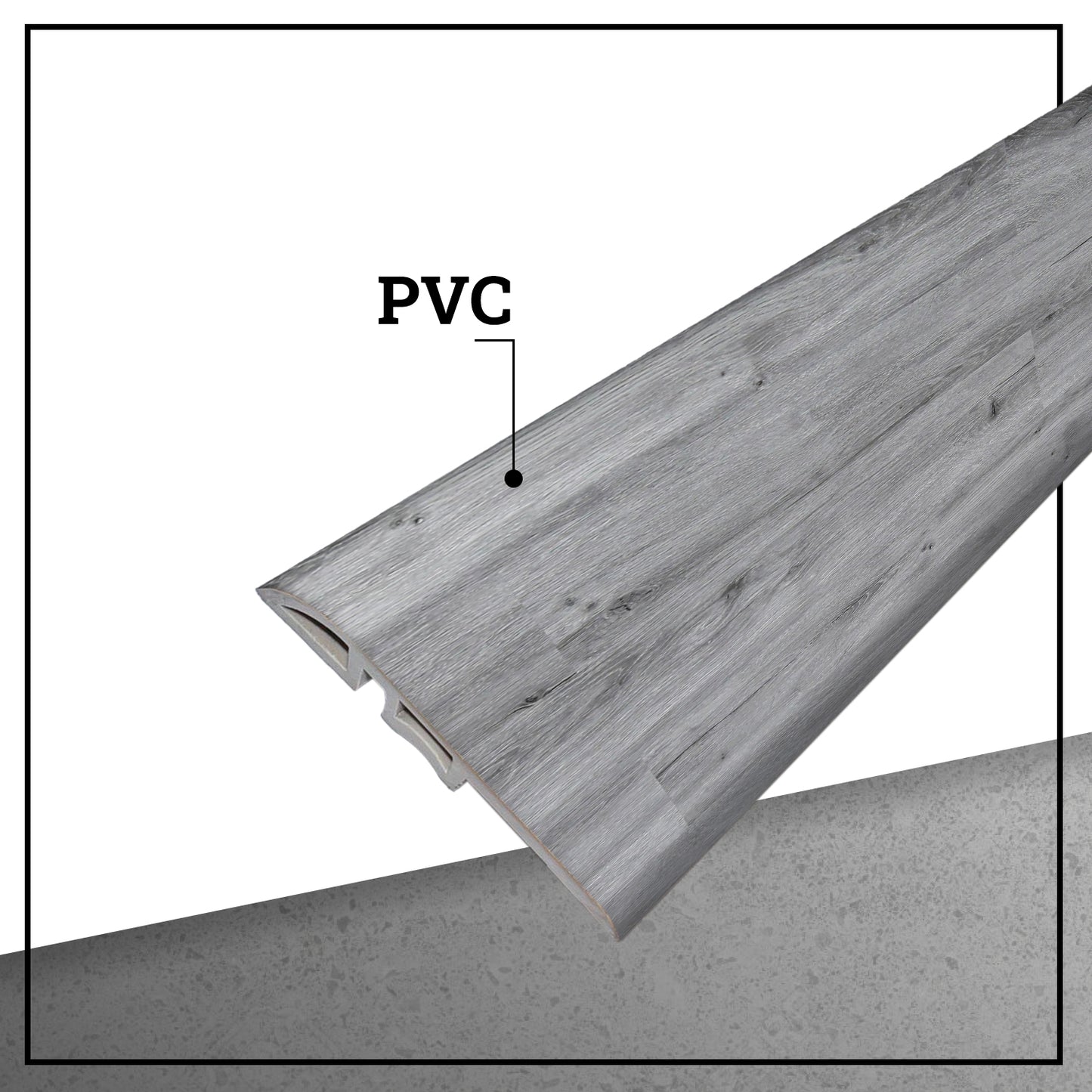 Cubrejunta Reductor PVC HOGA 2mt x 45mm Gris Londres