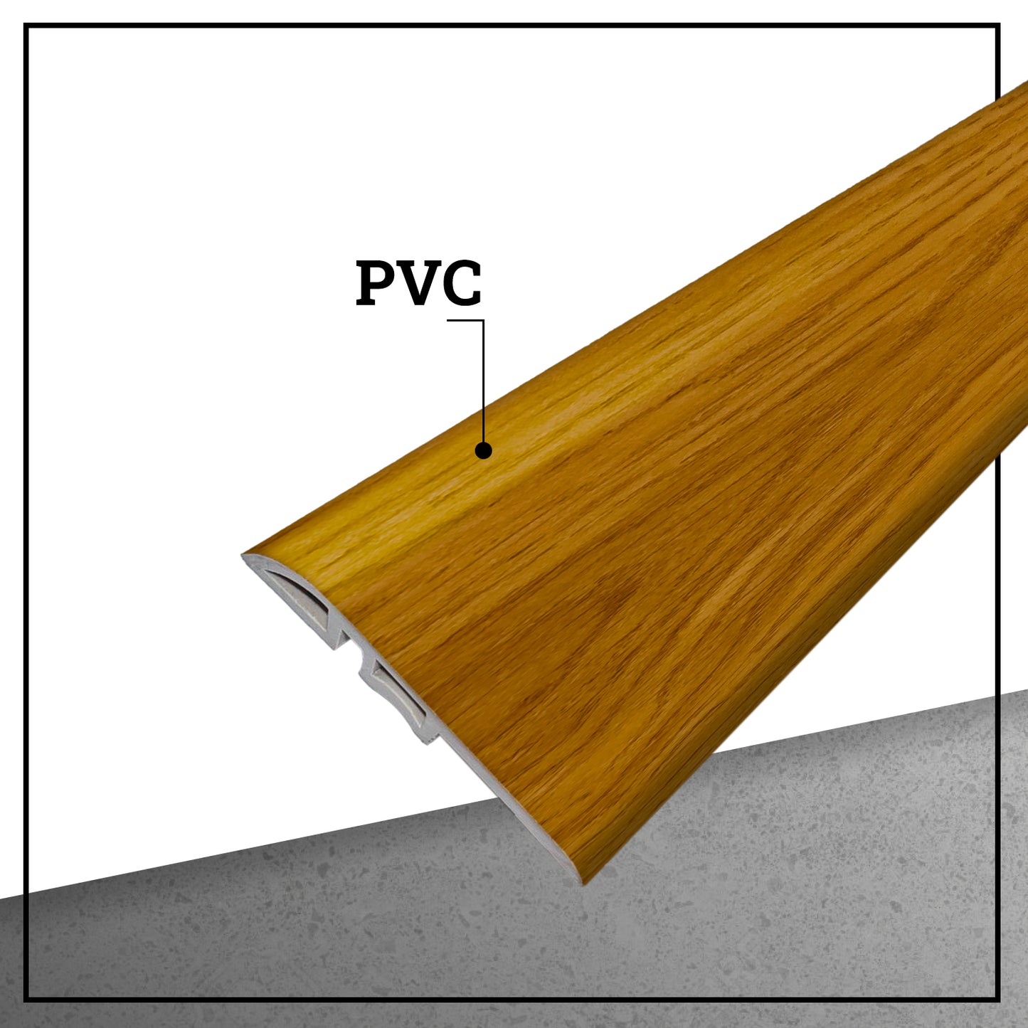 Pack 5 Unidades Cubrejunta Reductor PVC 2mt x 45mm Haya