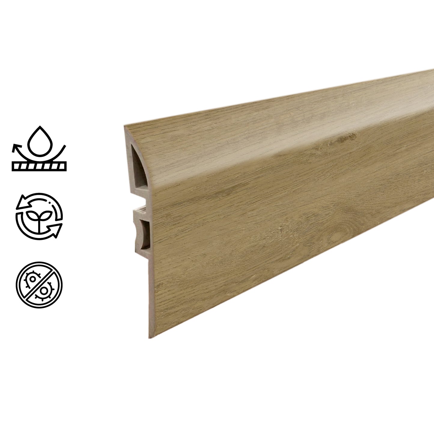 Cubrejunta Reductor Pvc Hoga 2Mt x 45mm Abedul