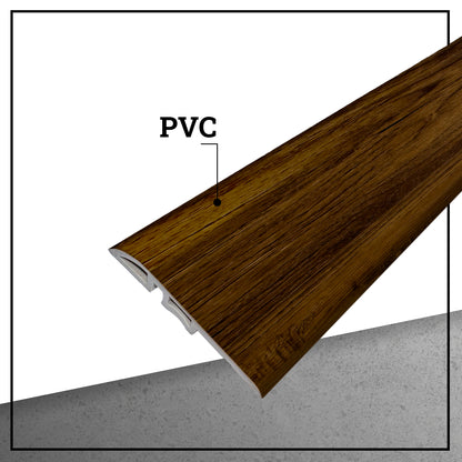 Pack 5 Unidades Cubrejunta Reductor PVC 2mt x 45mm Café