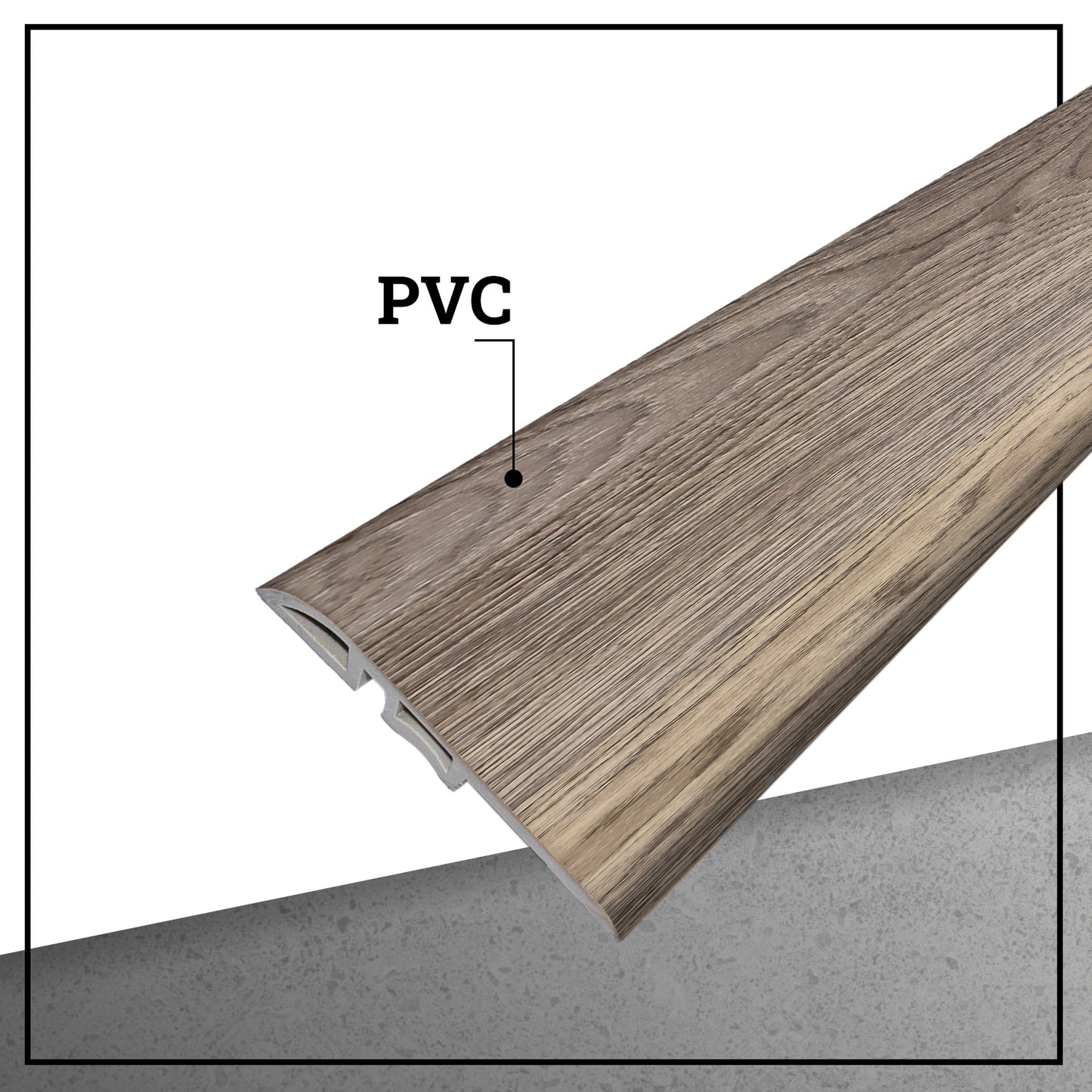 Cubrejunta Reductor Pvc Hoga 2Mt x 45mm Gris Grafito