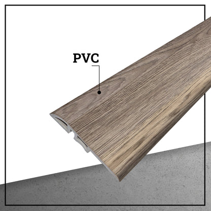 Cubrejunta Reductor Pvc Hoga 2Mt x 45mm Gris Grafito