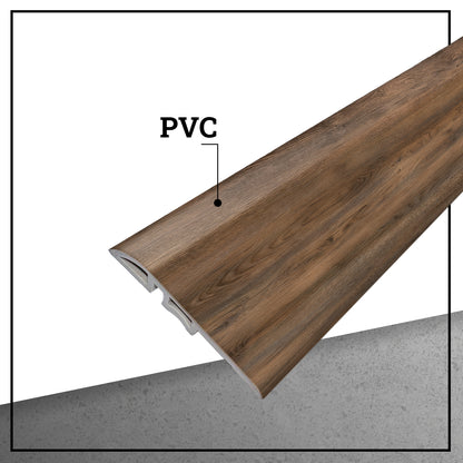 Pack 5 Unidades Cubrejunta Reductor PVC 2mt x 45mm Tabaco