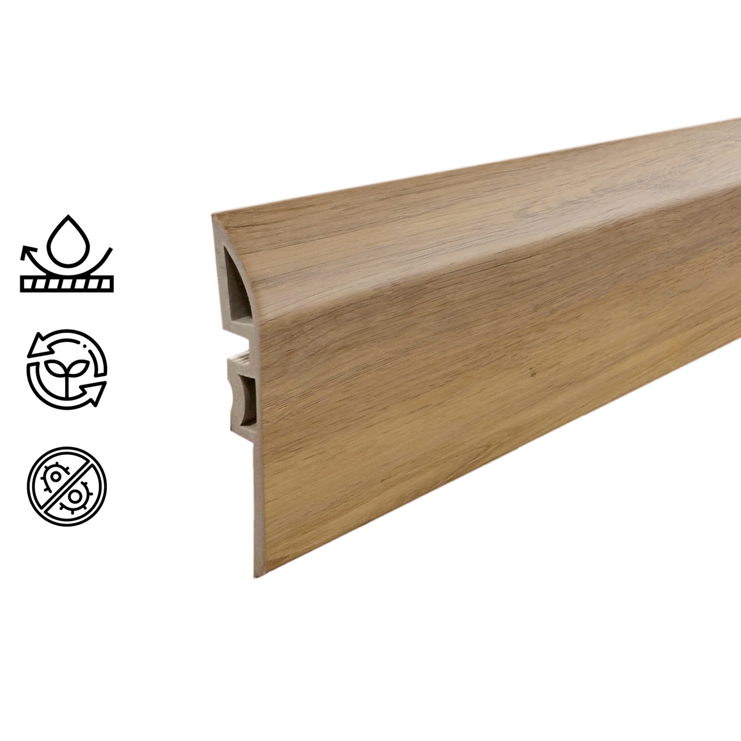 Cubrejunta Reductor Pvc Hoga 2Mt x 45mm Castaño