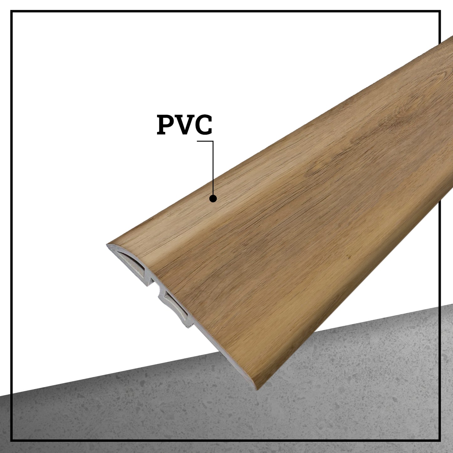 Pack 5 Unidades Cubrejunta Reductor PVC 2mt x 45mm Castaño