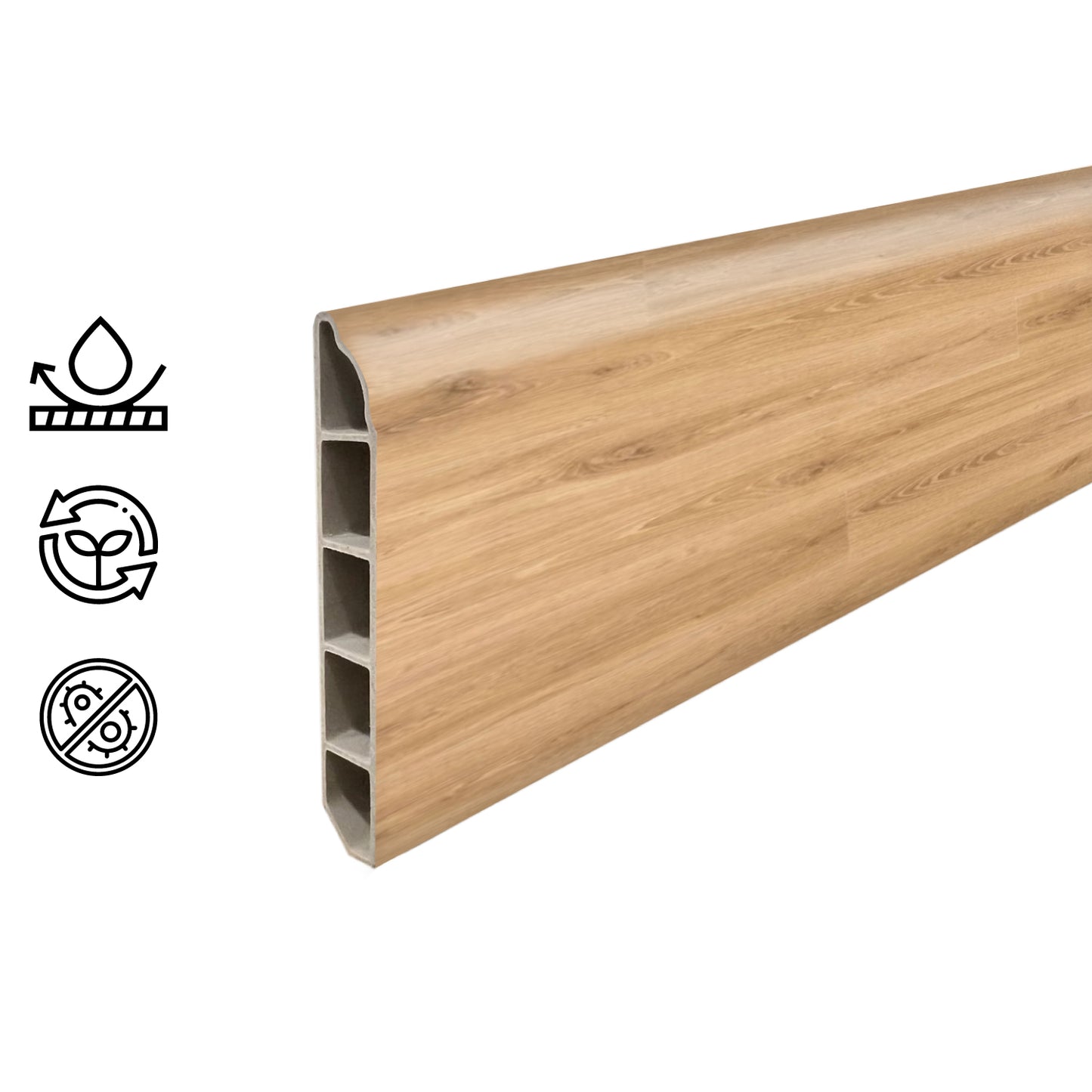 Guardapolvo Pvc Hoga 2Mt x 80mm Roble Suave