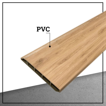 Pack 10 Unidades Guardapolvo PVC HOGA 2mt x 80mm Roble Suave