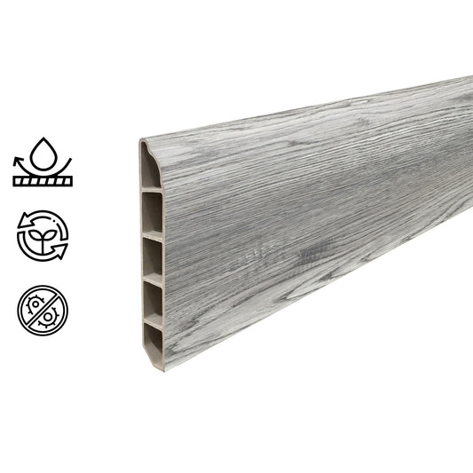 Pack 10 Unidades Guardapolvo PVC HOGA 2mt x 80mm Gris Oak