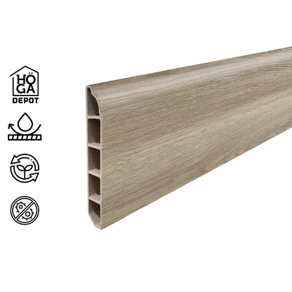 Pack 10 Unidades Guardapolvo PVC HOGA 2mt x 80mm Gris Oak