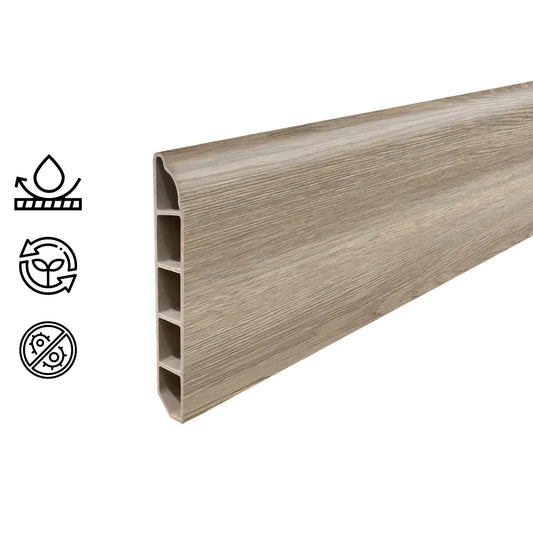 Pack 10 Unidades Guardapolvo PVC HOGA 2mt x 80mm Gris Oak