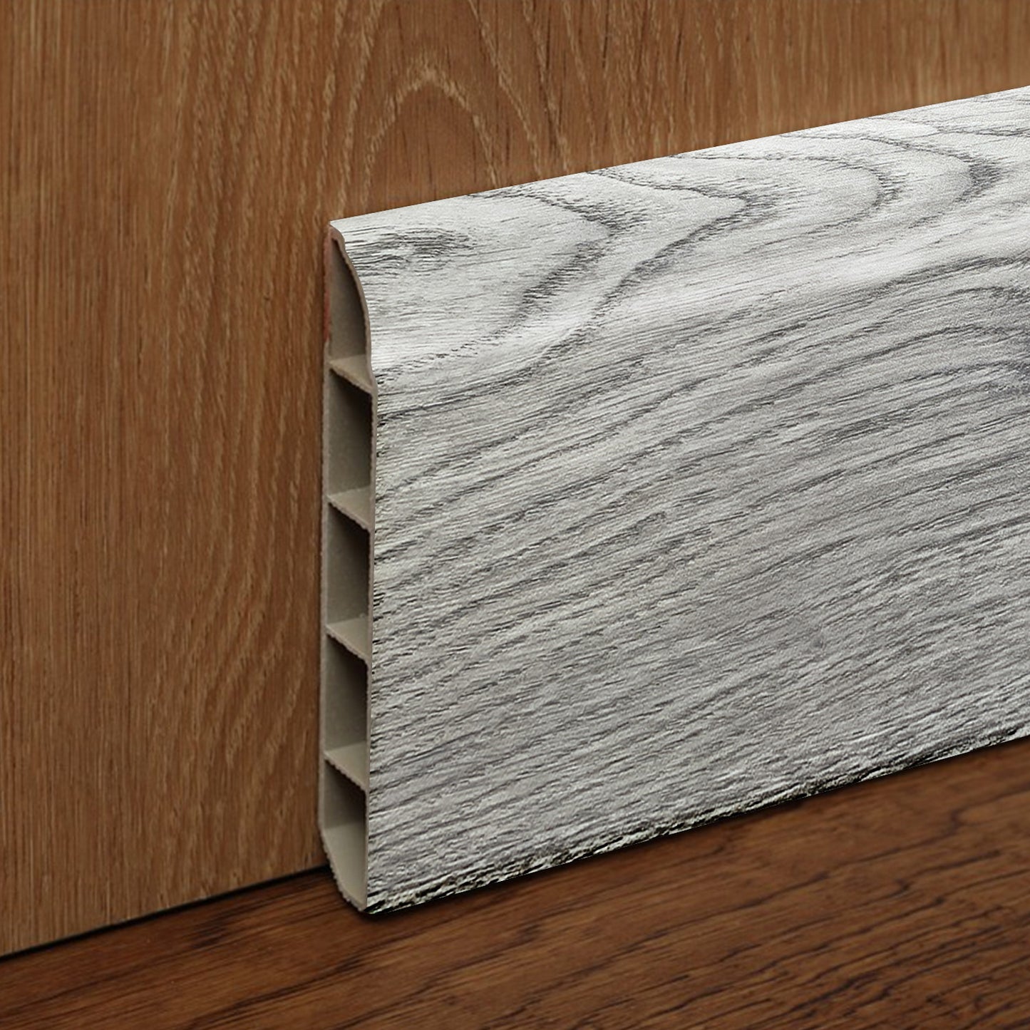 Pack 10 Unidades Guardapolvo PVC HOGA 2mt x 80mm Gris Oak